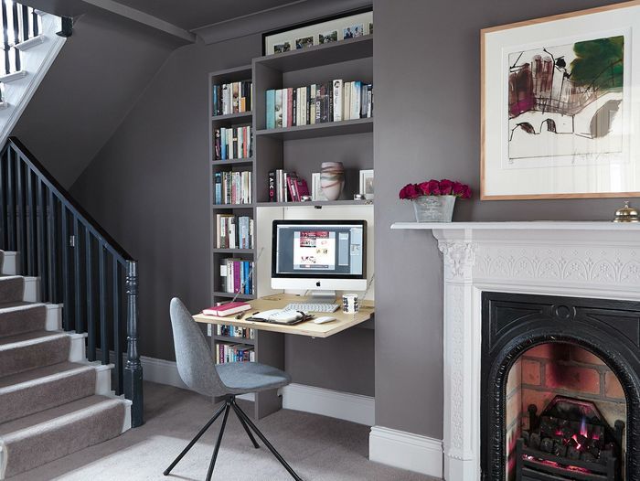 A small wall fold down desk.